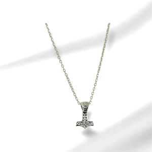 Handcast 925 Sterling Silver Norse Viking Thor&#39;s Thors Hammer Mjolnir Pendant + Free Chain