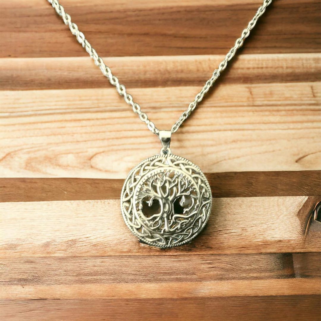 Large Handcast 925 Sterling Silver Celtic Tree of Life Pendant + Free ...