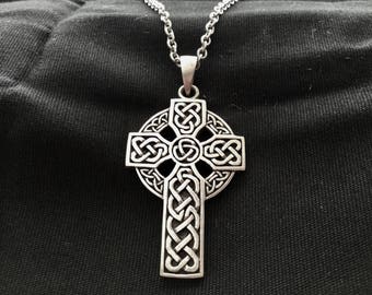 Silver Celtic Cross | Etsy