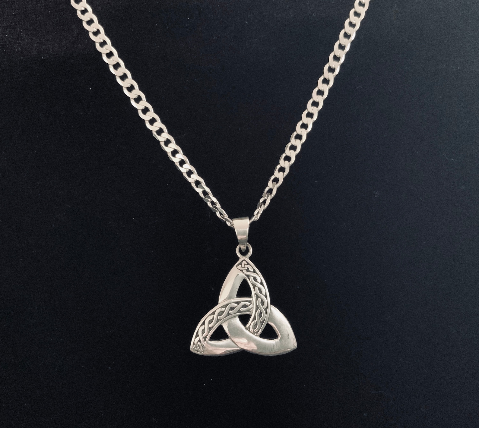 Large Handcast 925 Sterling Silver Irish Celtic Triquetra Trinity Knot ...