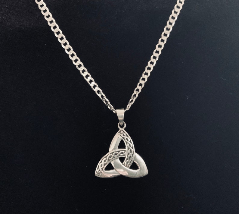 Large Handcast 925 Sterling Silver Irish Celtic Triquetra Trinity Knot ...