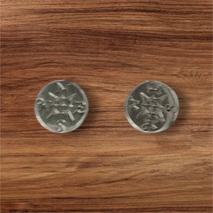 Handcast 925 Sterling Silver Compass Stud Post Earrings