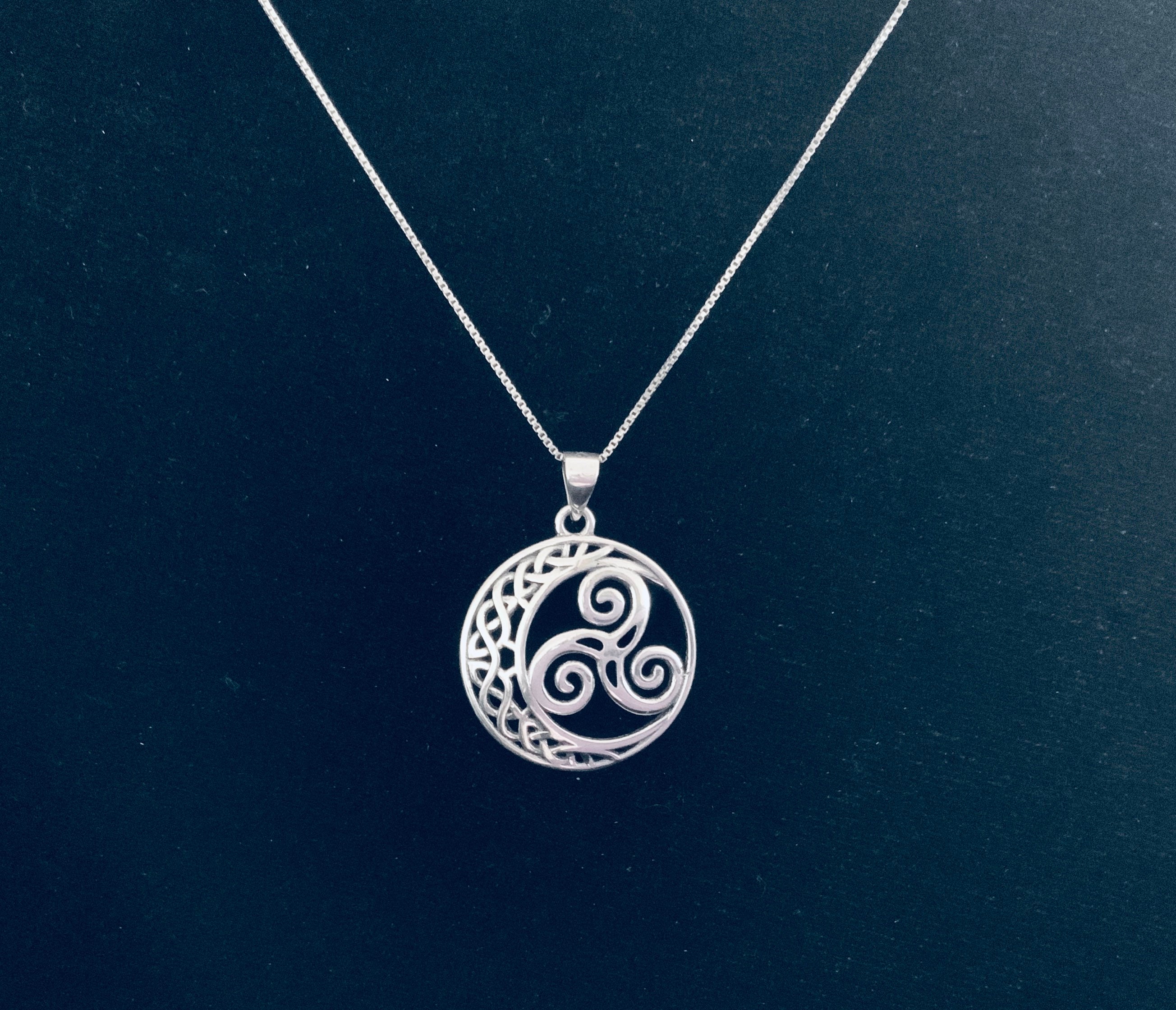 Handcast 925 Sterling Silver Celtic Crescent Moon Triskele Triple ...
