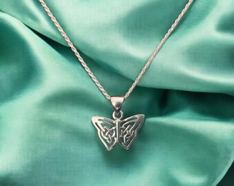 Collana Con Ciondolo Farfalla Celtica In Argento Sterling 925 - Gioiello Per Donna In Scatola Regalo - 3