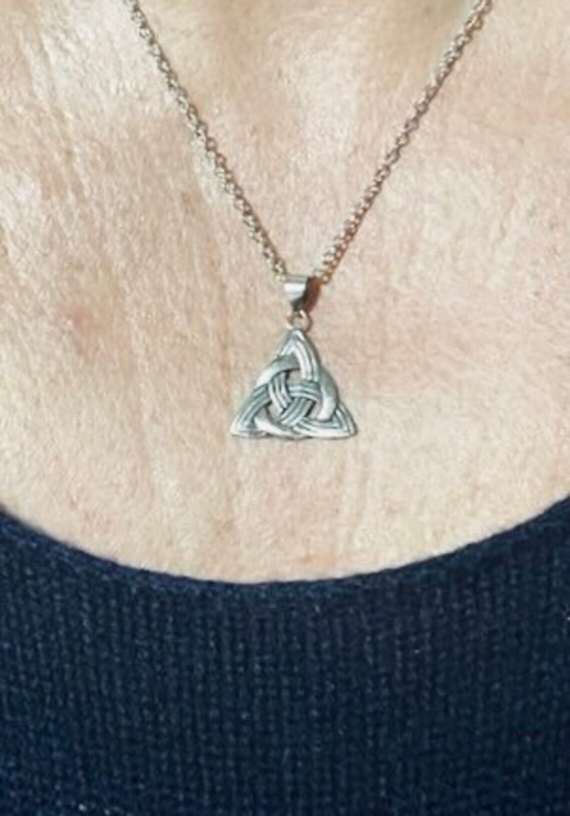 Large Handcast 925 Sterling Silver Irish Celtic Triquetra Trinity Knot ...