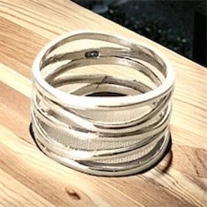 Handcast 925 Sterling Silver Wrapped Ring