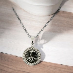 Handcast 925 Sterling Silver Norse Viking Thor&#39;s Thors Hammer Mjolnir Pendant + Free Chain