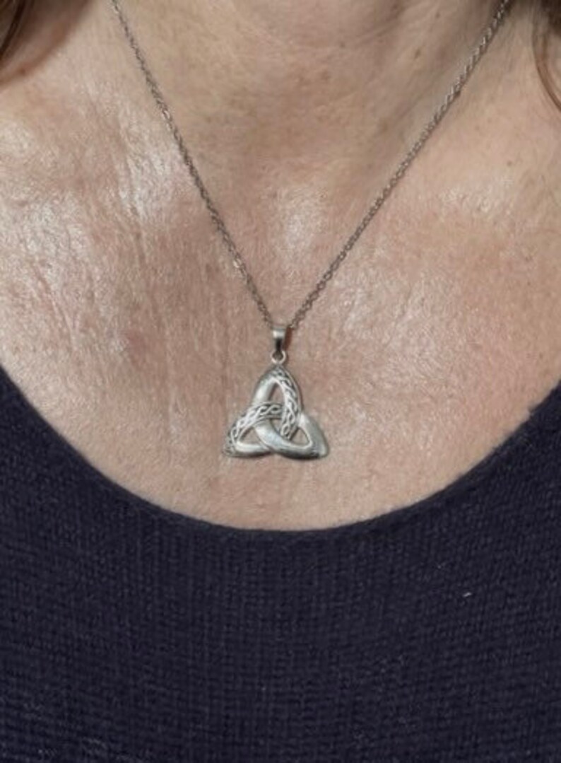 Large Handcast 925 Sterling Silver Irish Celtic Triquetra Trinity Knot ...