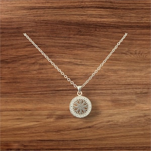 Handcast 925 Sterling Silver Norse Viking Helm of Awe Aegishjalmur Pendant Necklace + Free Chain