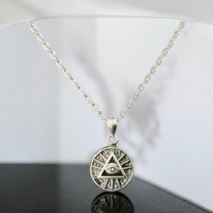 Handcast 925 Sterling Silver Eye of Providence Pendant + Free Chain