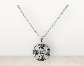 Handcast 925 Sterling Silver Equal Sided Celtic Cross Pendant Necklace + Free Chain
