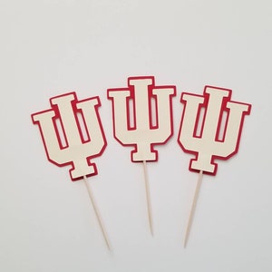 University of Indiana cupcake toppers, set of 12.