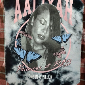 Women's Upcycled Bleached Aaliyah Flannel Shirt Princess of R&b Old