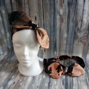 Bleached reverse dyed retro inspired headband, bleached,