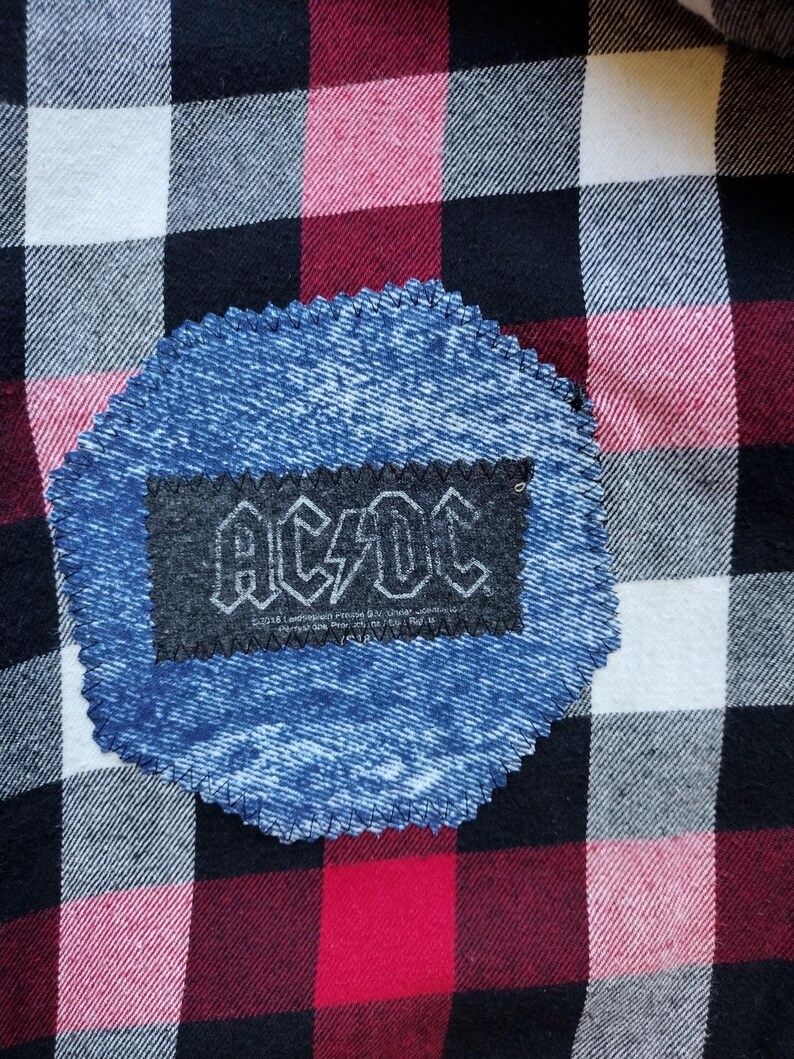 Plus Size Upcycled AC/DC Flannel Shirt: Vintage Band Tee - Etsy