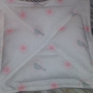 Quilted Gray and Pink Bird Coasters, Bird Decorations, Dove Decorations