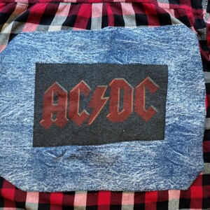 Plus Size Upcycled AC/DC Flannel Shirt: Vintage Band Tee - Etsy