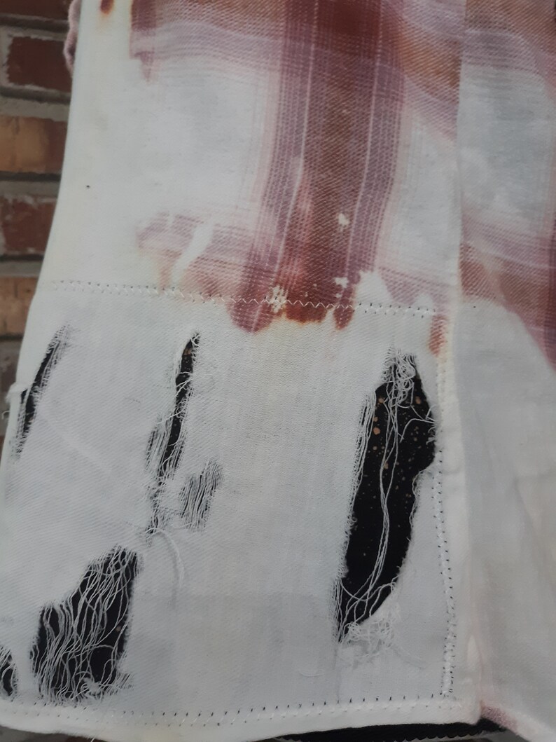 Unisex upcycle distressed sleeveless Metallica shirt bleached flannel distressed Metallica band shirt sleeveless flannel shirt