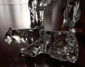 Stunning Baccarat crystal tiger figure paperweight