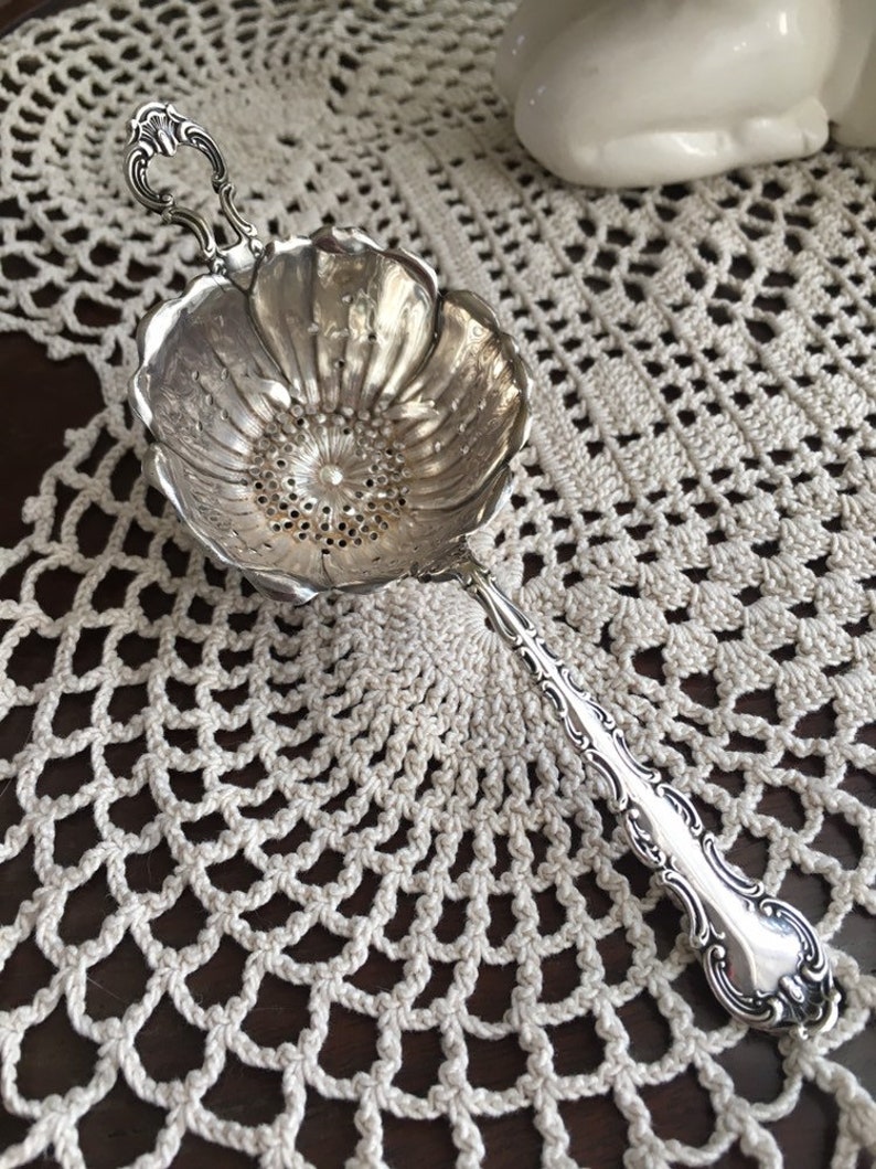 Gorham Collectible Sterling Silver Flower Cup Tea Strainer