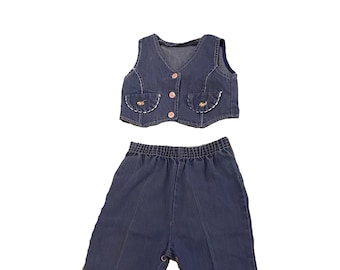 Vintage Baby Girl 2pc Jean Set Made in Canada