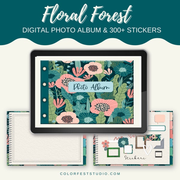 Digital Photo Album. Suitable for Goodnotes, Notability, Noteshelf, Xodo & iPad. Over 300 digital frames and photo display stickers.