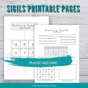 Sigil Wheels, Squares & Templates. Printable Pages to Create Magic Sigil Symbols to Manifest Your Intentions for Grimoire or Book of Shadows image 4
