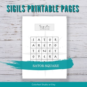 Sigil Wheels, Squares & Templates. Printable Pages to Create Magic Sigil Symbols to Manifest Your Intentions for Grimoire or Book of Shadows image 7