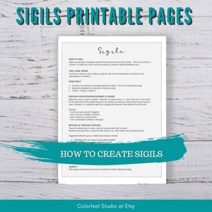 Sigil Wheels, Squares & Templates. Printable Pages to Create Magic Sigil Symbols to Manifest Your Intentions for Grimoire or Book of Shadows image 2