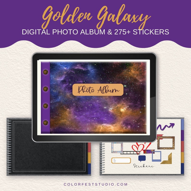 Digital Photo Album. Suitable for Goodnotes, Notability, Noteshelf, Xodo & iPad. Over 275 digital frames and photo display stickers. image 1