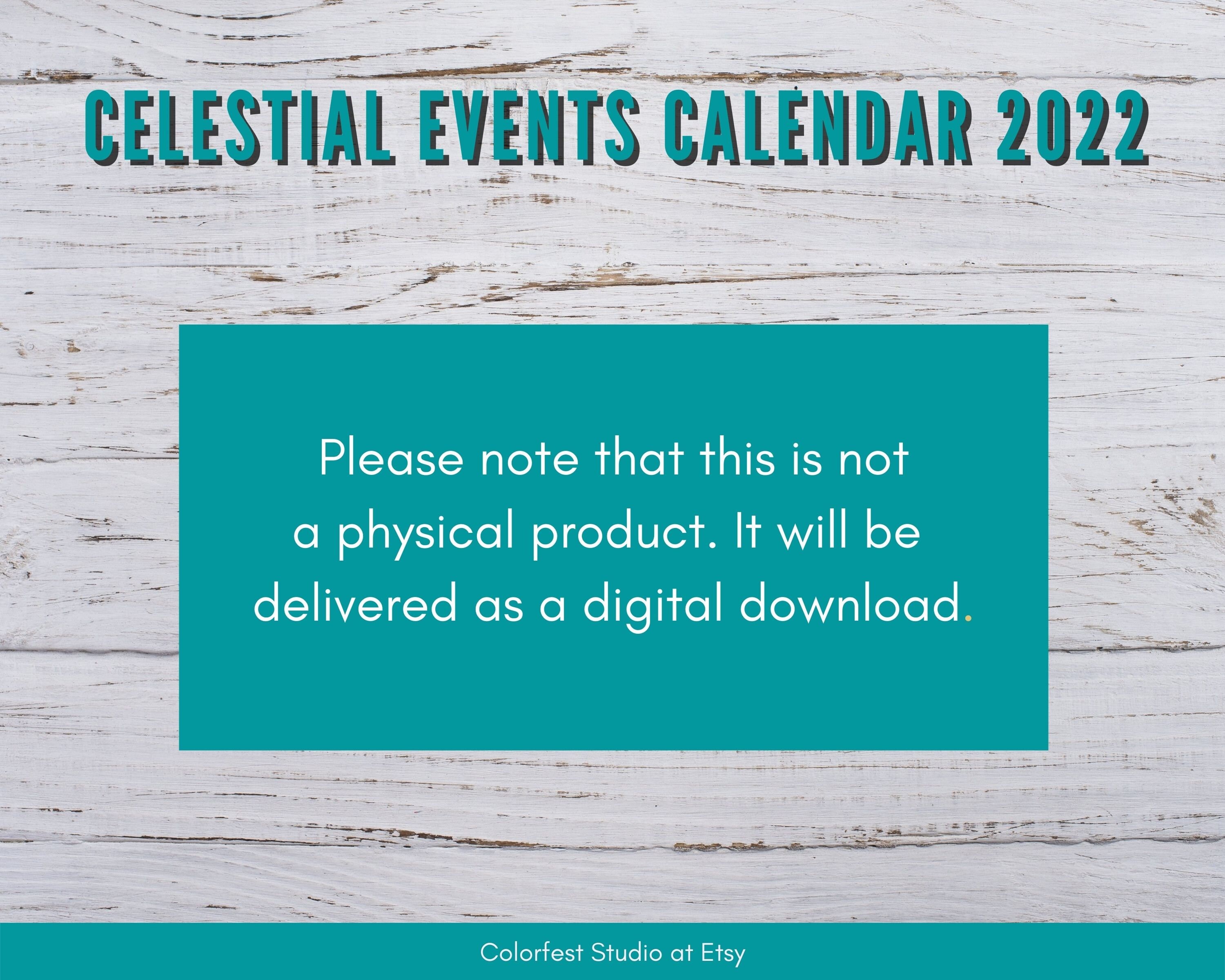 Celestial Events Calendar 2022 Full New & Super Moons Etsy