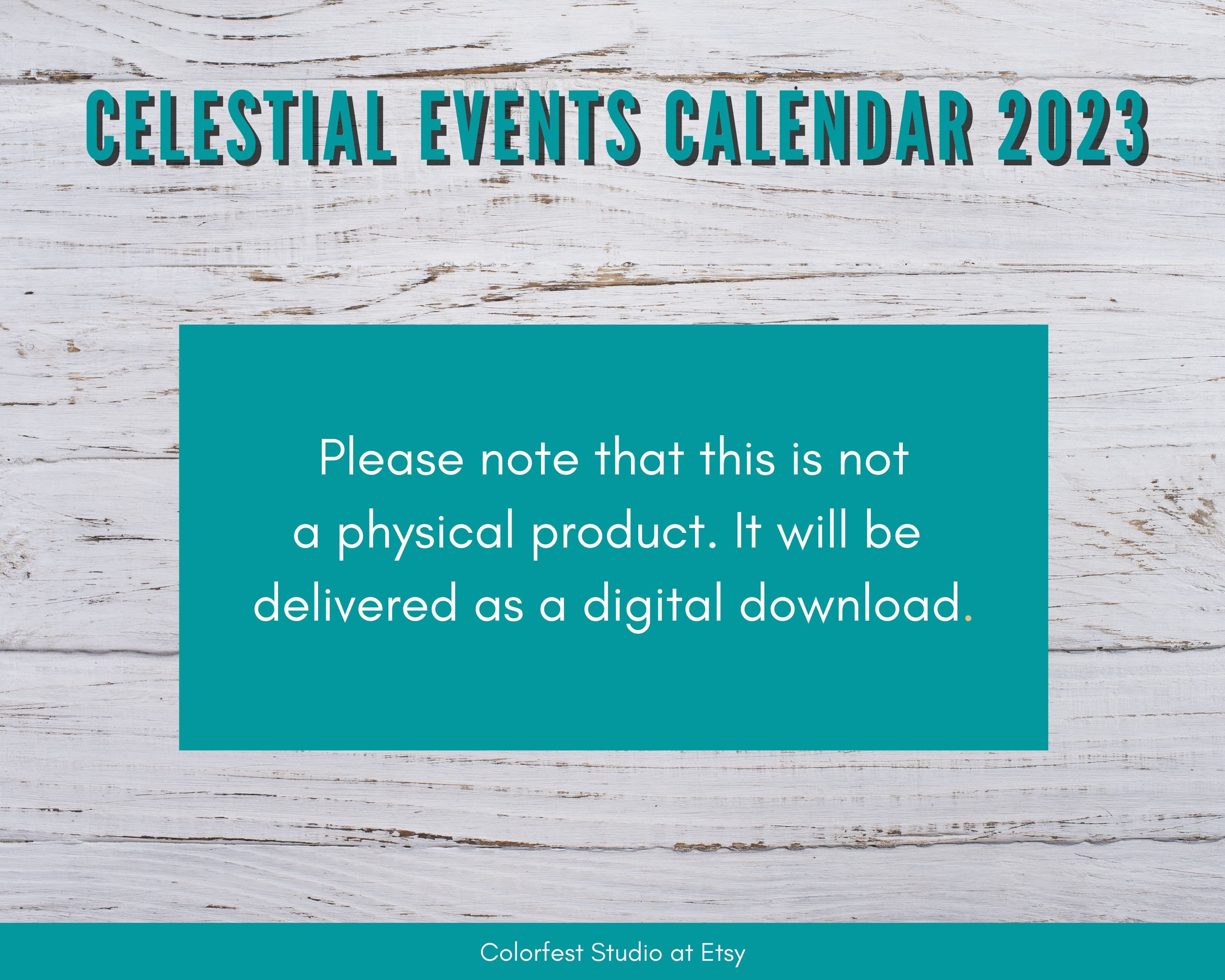 Celestial Events Calendar 2023 Full New & Super Moons Etsy