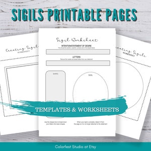 Sigil Wheels, Squares & Templates. Printable Pages to Create Magic Sigil Symbols to Manifest Your Intentions for Grimoire or Book of Shadows image 8