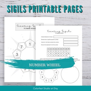 Sigil Wheels, Squares & Templates. Printable Pages to Create Magic Sigil Symbols to Manifest Your Intentions for Grimoire or Book of Shadows image 5