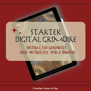 Digital Grimoire Book of Shadows. Witchcraft Book Suitable for Goodnotes, Notability & iPad. Beginner Witch Digital Planner Pages