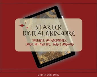 Digital Grimoire Book of Shadows. Witchcraft Book Suitable for Goodnotes, Notability & iPad. Beginner Witch Digital Planner Pages