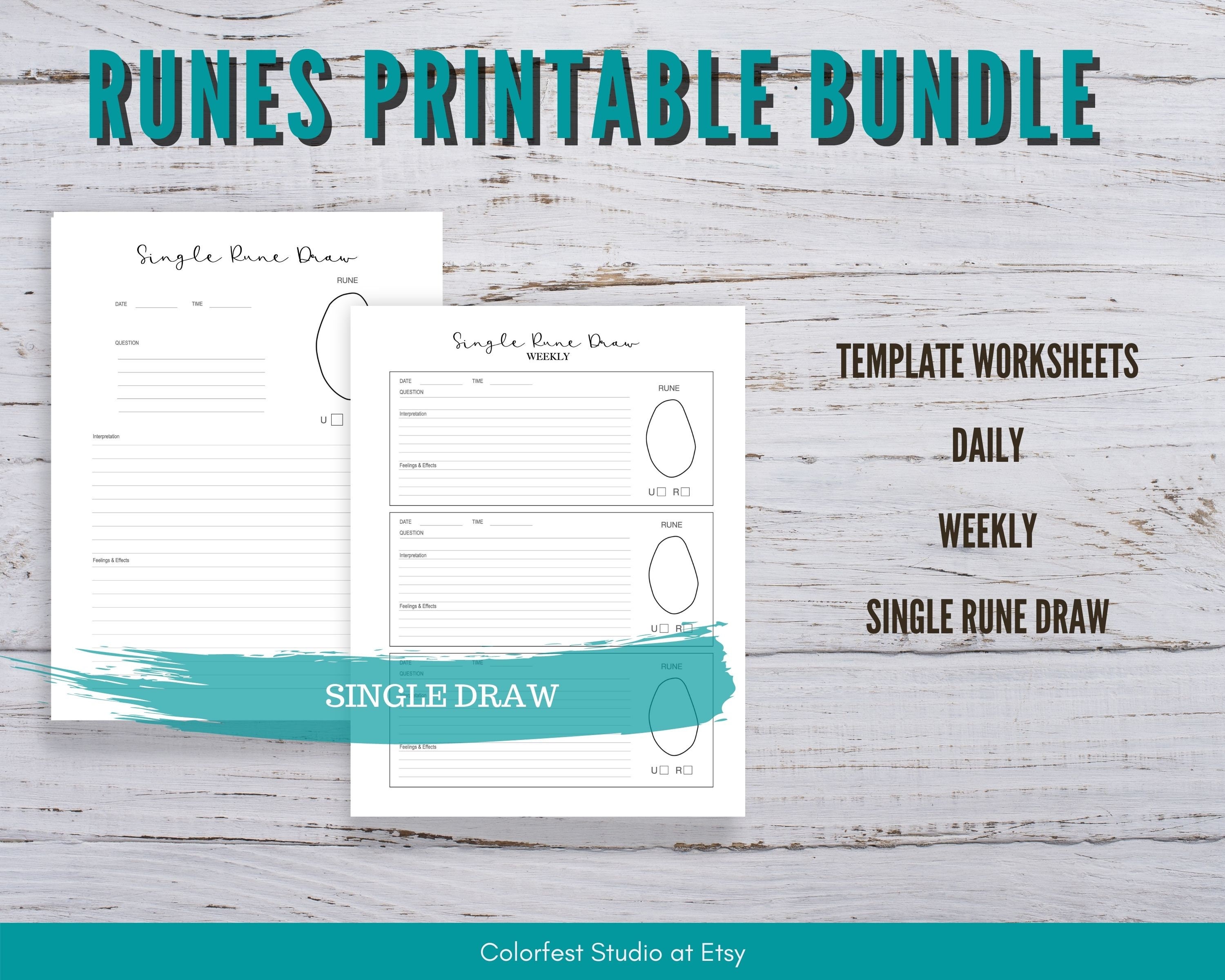 Runes Journal Printable Pages for Grimoire and Book of - Etsy