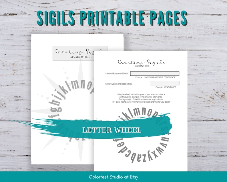 Sigil Wheels, Squares & Templates. Printable Pages to Create Magic Sigil Symbols to Manifest Your Intentions for Grimoire or Book of Shadows image 6