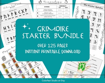 Create Your First Grimoire. Starter Bundle With Our Full Collection of Printable Grimoire Pages. Includes Binder Dividers and Worksheets