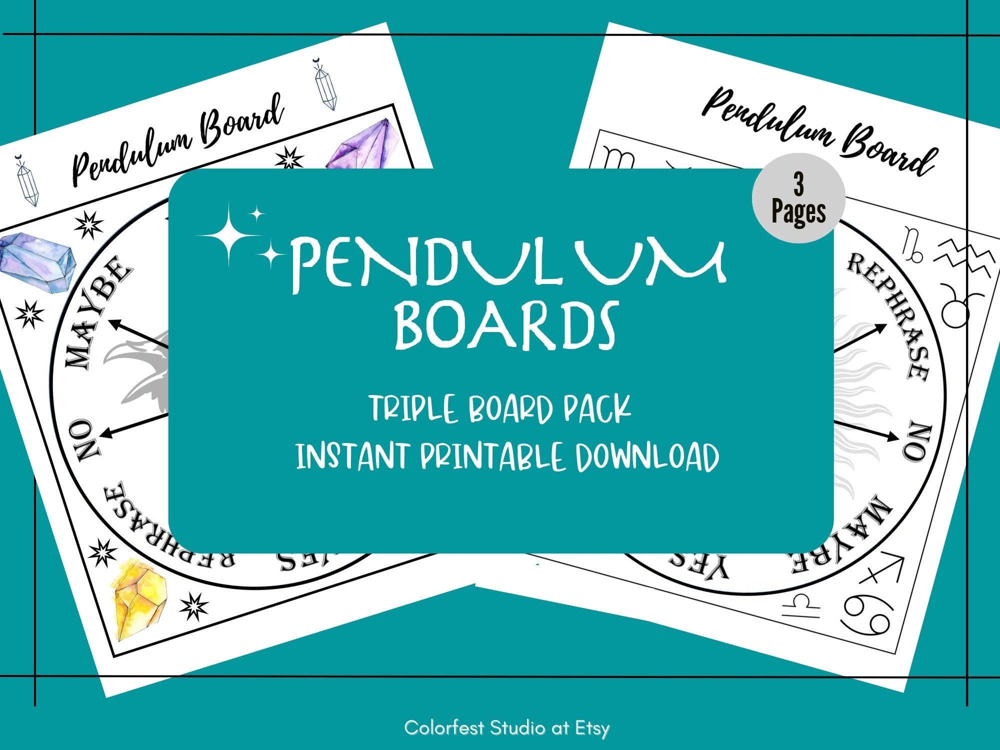 Pendulum Board Printable Pages. Instant Download for Your Grimoire Book ...