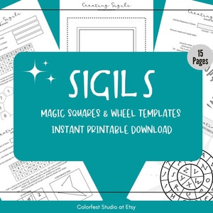 Sigil Wheels, Squares & Templates. Printable Pages to Create Magic Sigil Symbols to Manifest Your Intentions for Grimoire or Book of Shadows