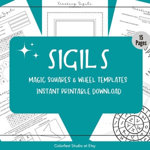 Sigil Wheels, Squares & Templates. Printable Pages to Create Magic Sigil Symbols to Manifest Your Intentions for Grimoire or Book of Shadows image 1