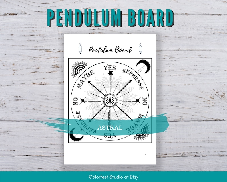 Pendulum Board Printable Pages. Instant Download for Your Etsy