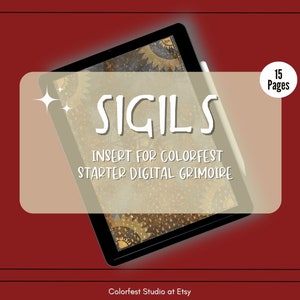Sigil Insert for Colorfest Digital Grimoire. Sigil Wheels, Squares & Templates to Create Magic Sigil Symbols to Manifest your Intentions.