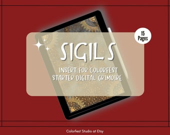 Sigil Insert for Colorfest Digital Grimoire. Sigil Wheels, Squares & Templates to Create Magic Sigil Symbols to Manifest your Intentions.