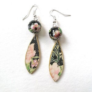 Orecchini giapponesi con perla cloisonné