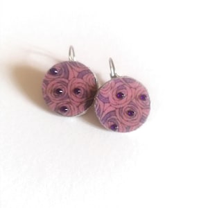 Collezione "I fiori del lago" - "I geometrici" - Orecchini rotondi con rose stilizzate