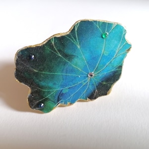Anello Fiore gigante ottanio