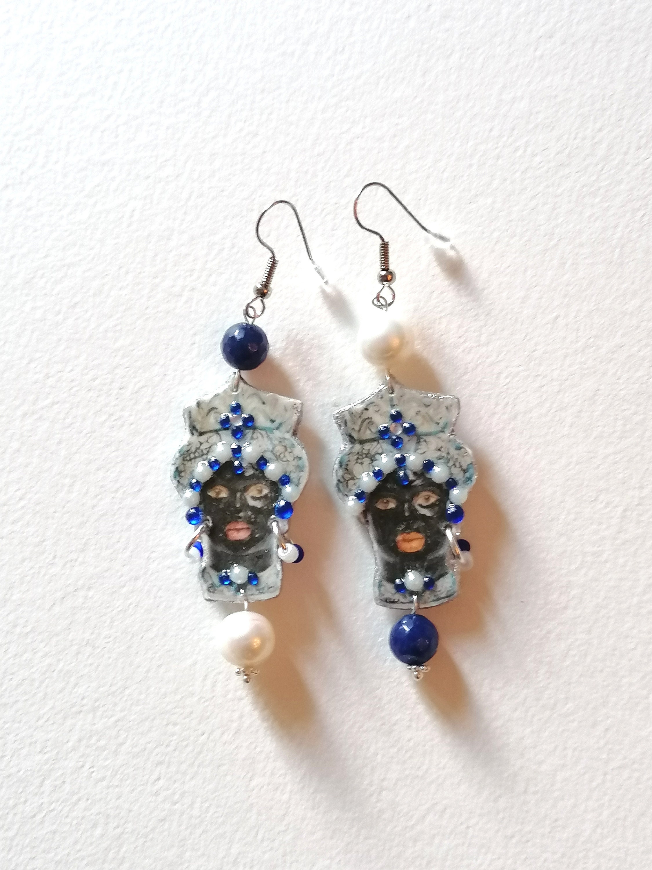 ブルーモロヘッドピアス - Etsy 日本