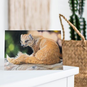Mongoose Greeting Card featuring painting in soft pastels image 3